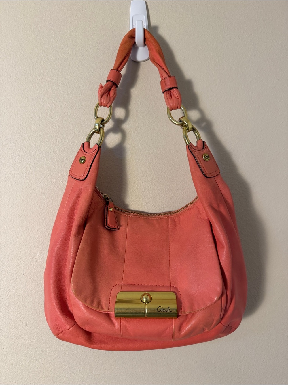Coach 16808 Kristen Hobo Shoulder Bag Purse in Peony Pink
